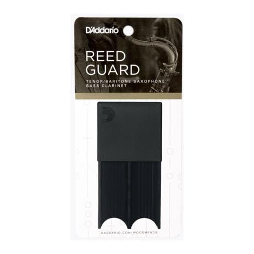 D'Addario WoodWinds Reed Guard for Tenor & Baritone Saxophone, Holds 4 Reeds, DRGRD4TBBK, Black