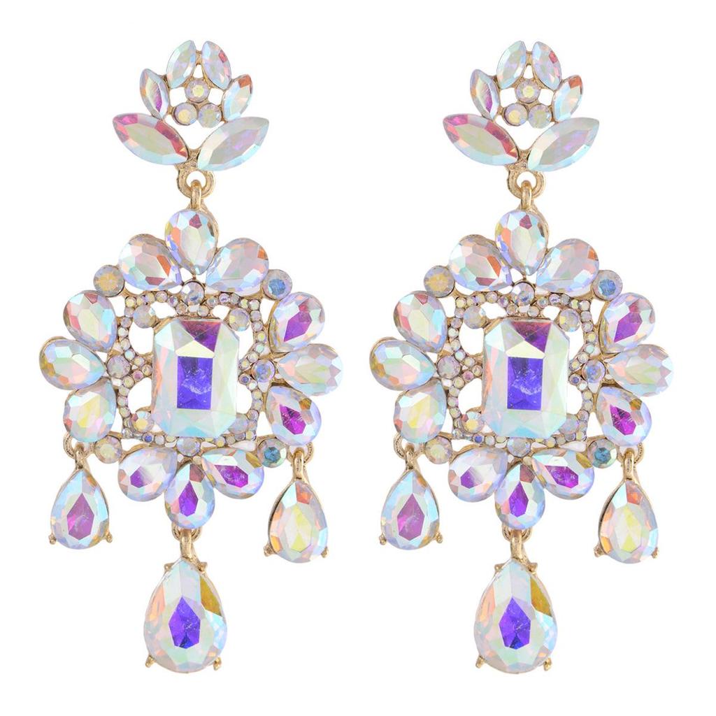 Luxurious Rhinestone Tassel Earrings: Elegant Crystal Studs with a European & American Flair