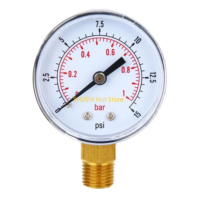 Upgraded Pressure Gauge 50mm Low Pressure Gauge Dual Scale Pressure Gauge 1/4" BSPT Thread for Fuel Air Oil Water Gas D57B