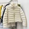 2026 Womens Slim Fit Puffer Jacket Casual Korean Style Stand Collar Winter Coat Petite Girls