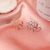 Stylish Minimalist Ins Style Three Layer Ear Clips Elegant Zircon No Piercing Earrings Ear Cuffs for Women