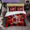 Set Lenzuola AC Milan Modello 3 Pezzi Morbida Copripiumino in Microfibra con Federe per Camera da Letto