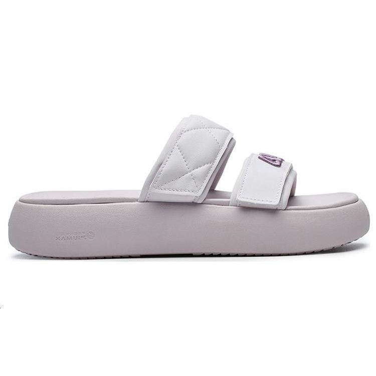 Fila Donut Fashion Versatile Casual Thick Sole Velcro Non-Slip Slide Sandals Women Sandals Light-Gray Purple F12W221503FGA