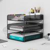 Multilayer Desktop Organizer: File Storage Rack & Office Supplies Set