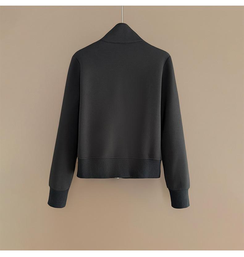 Women's Trendy Korean Style Casual Sports Suit: Plush Stand Collar Jacket & Wide-Leg Pants Two-Piece Set for Spring/Autumn 2026.