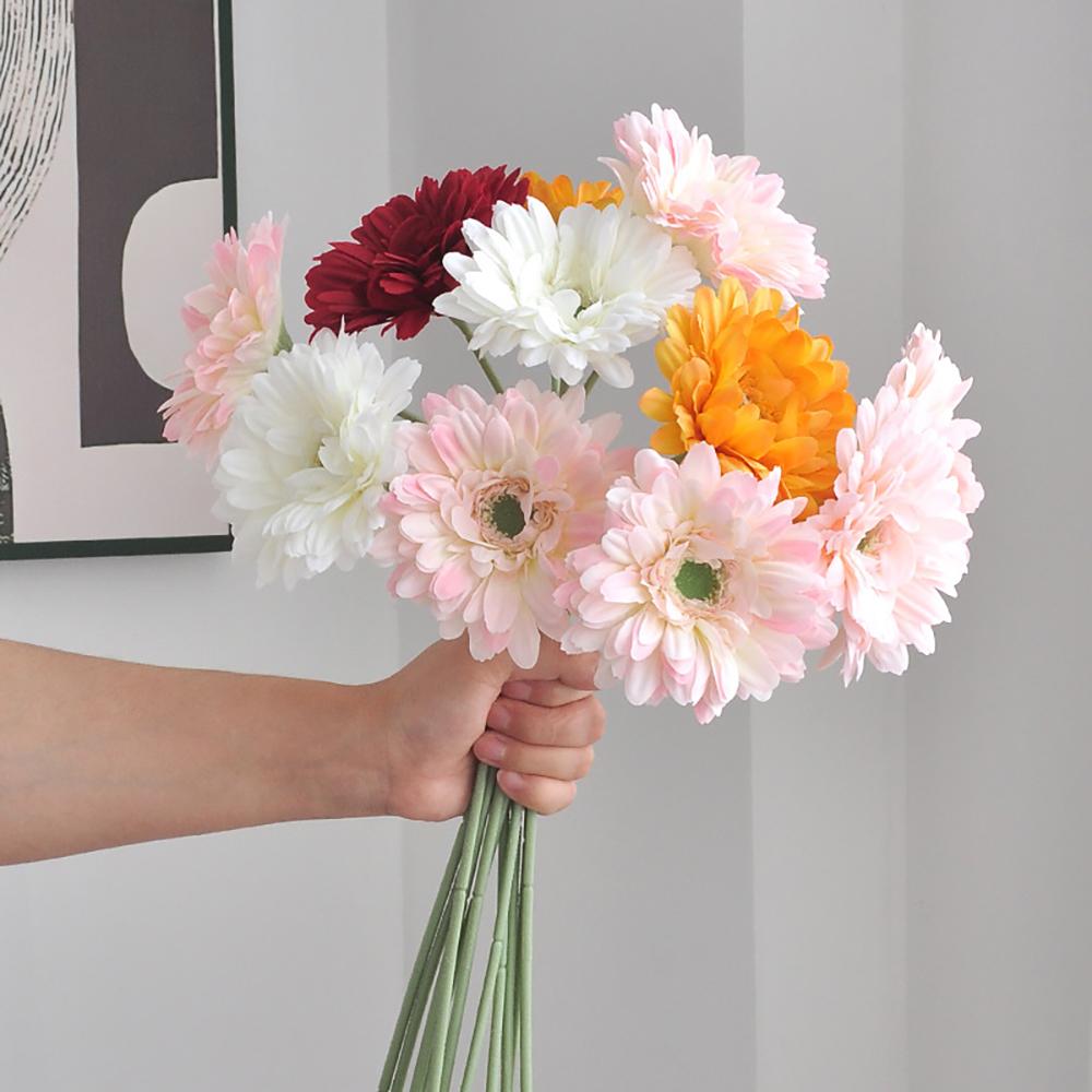 6Pcs Artificial Silk Gerbera Flowers Bouquet Home Table Decor Fake Daisy DIY Photo Props Floral Arrangements Wedding Decoration