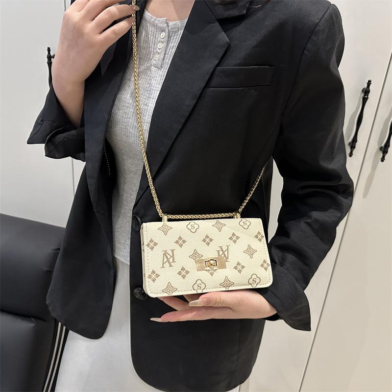 Fashion retro trend printing summer new popular chain shoulder messenger bag small square bag women's bag