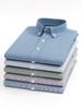 Men's Japanese Plaid Long-Sleeve Cotton Oxford Shirt: Casual, Versatile, Breathable, Light Luxury