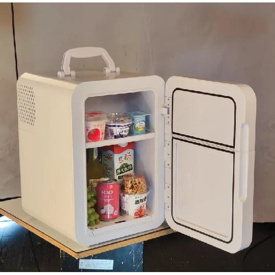 20L Double Door Compact Refrigerator Energy Star Mini Fridge with Freezer Temperature Settable