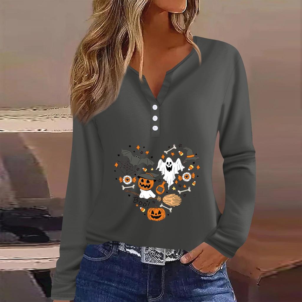 Women's T Shirt Tee Button Floral Print Long Sleeve Daily Weekend Fashion Basic V-Neck Regular Top