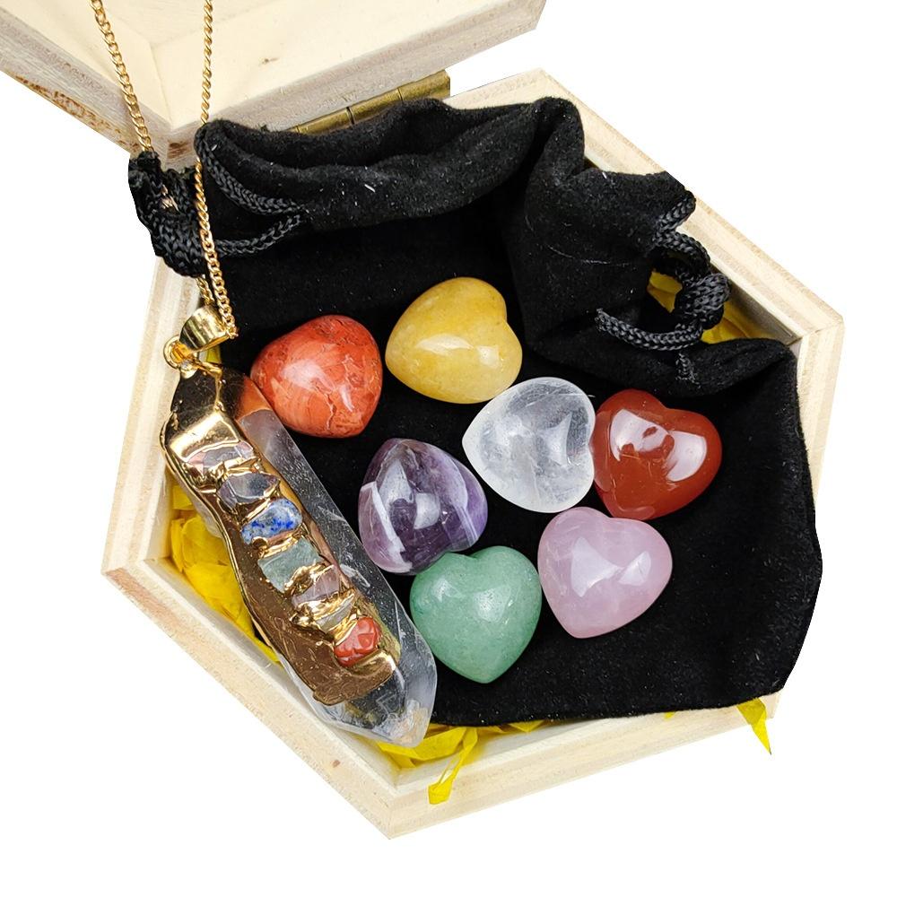 Natural Crystal Healing Stone Folk Crafts Seven Chakra Energy Stone for Meditation