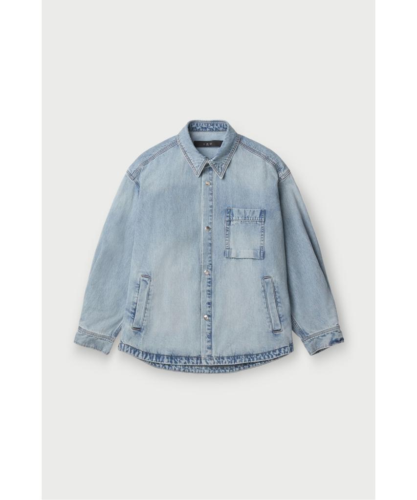 Iro Azuree Denim Long Sleeve Shacket Iqjcs26701Bul