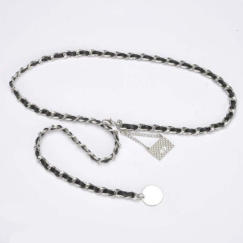 Xiaoxiang Style High-End Dress With Waist Belt And Women'S Decoration 2024 New Fashion Metal Waist Chain Accessory Design Sense