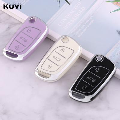 New Tpu Car Flip Key Case Cover Shell Fob For Citroen C1 C2 C3 C4 C5 Xsara Pica For Peugeot 306 407 807 For Ds Ds3 Ds4 Ds5 Ds6