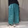 Women Summer Wide Leg Pants Vintage Print Floral Elastic Waist Loose Casual Pants