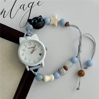 Verstellbares Armbanduhr Perlenarmbanduhren Neue Quarzuhr Damen Mädchen