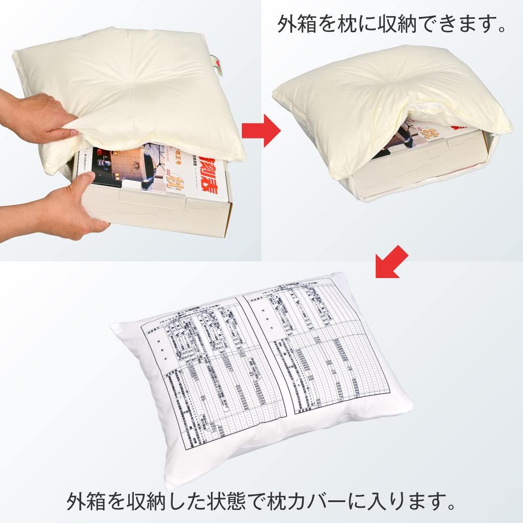 Kotsu Shimbunsha Pillow Timetable Disaster Preparedness Includes Compact Disaster Outdoor Pillow, Soft, Flame-Retardant, Washable, Pillowcase,