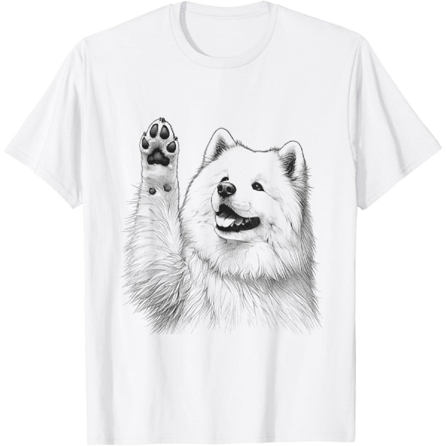 

Samoyed Raising Paw Design For Dog Owner T-Shirt for Men Women Kids XXXXXL білий