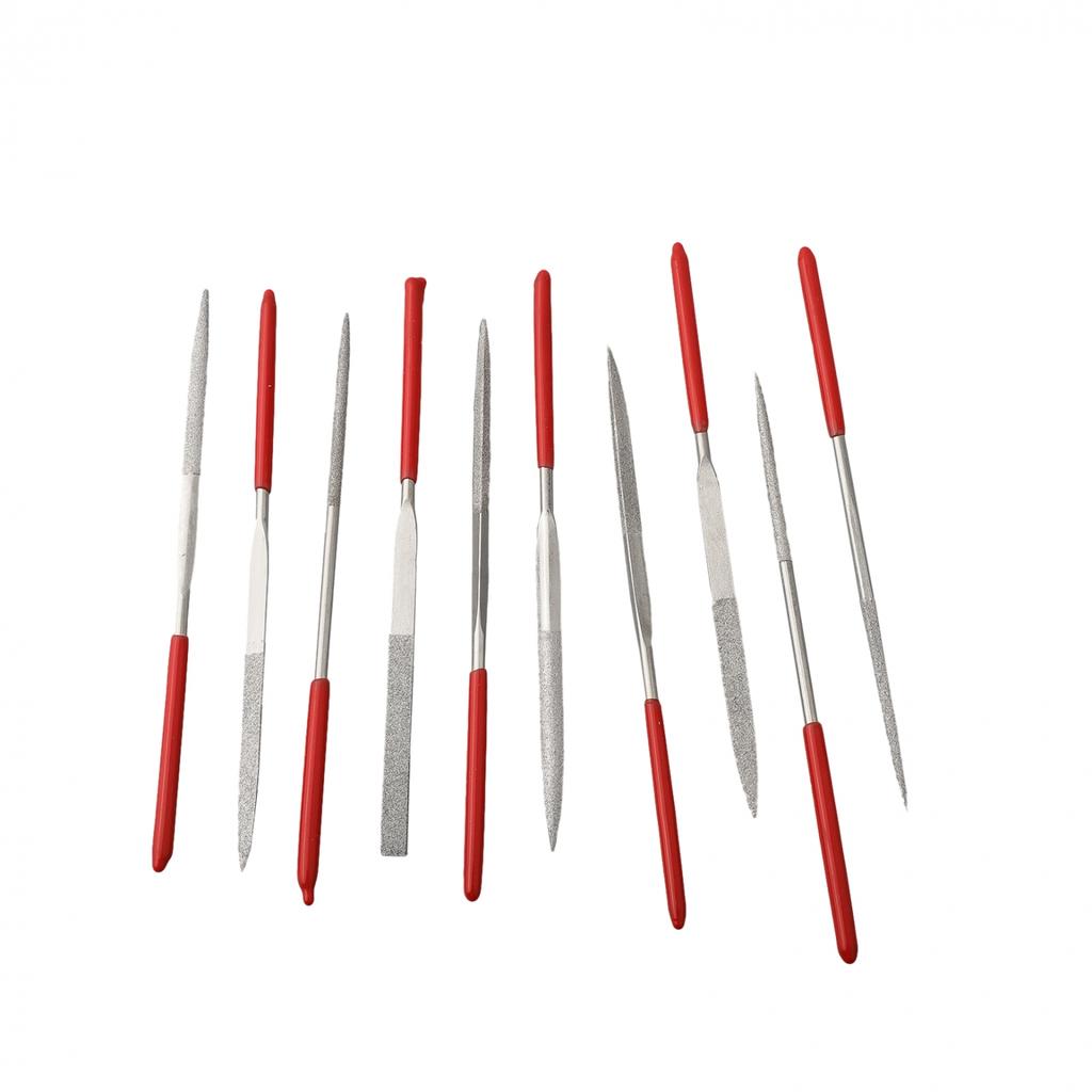 10 Pcs/Set Needle Files 3*140mm Electroplated Diamond For Grinding