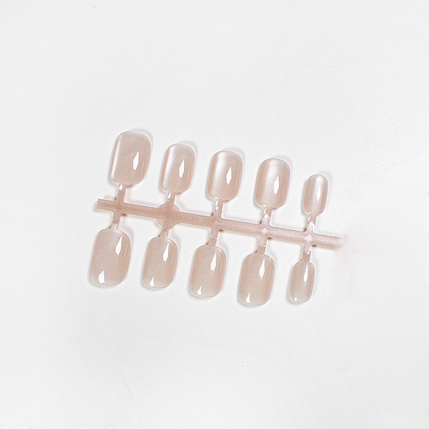 

Jiaolong Cat Eye Solid Color Nails: Handmade, Wearable, Semi-Finished False Manicure Patches, Removable XS