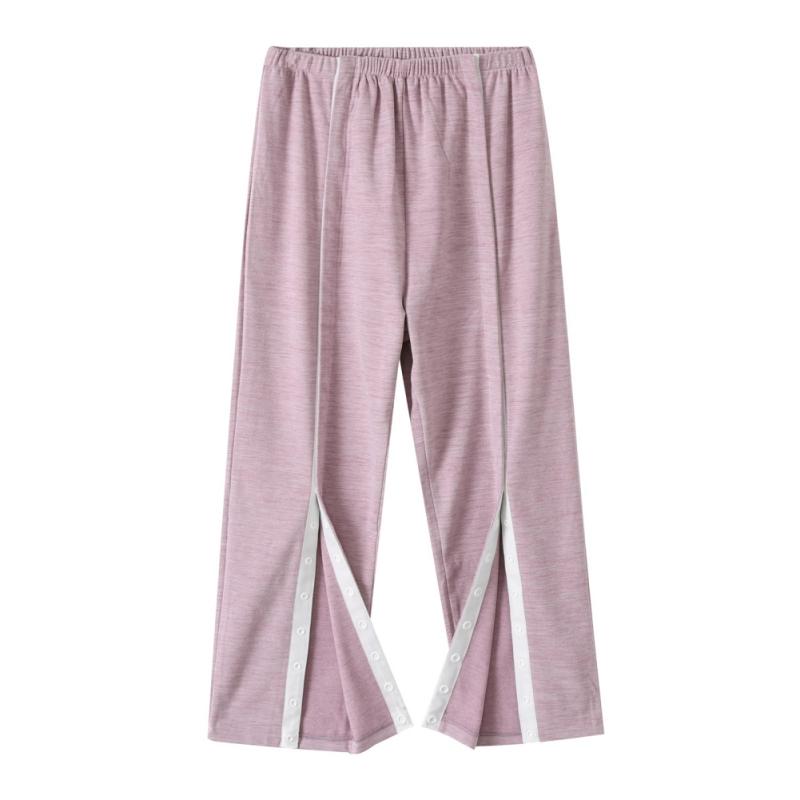 Dámské kalhoty pro péči o pacienty s plným rozepínáním na knoflíky Pooperační snadno oblékatelné/svlékatelné kalhoty pro péči