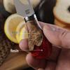 High-End Pure Titanium Cheese Knife Set with Red Resin Wood Handle