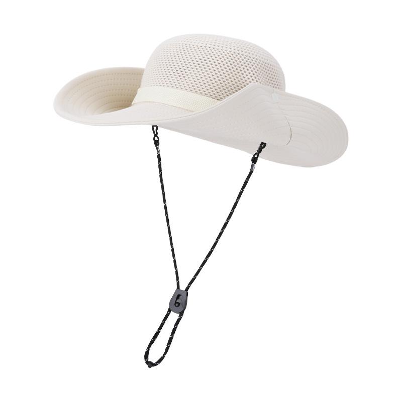 Summer hollow breathable sunscreen hat men's big head circumference versatile fashion bucket hat outdoor mountaineering fishing sun hat