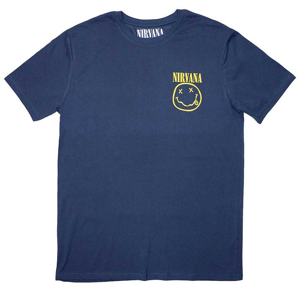 Nirvana Mini Happy Face T-Shirt Denim Blue- S