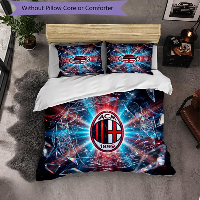 Modello AC Milan 3?Set di biancheria da letto morbido in microfibra con federe per camera da letto