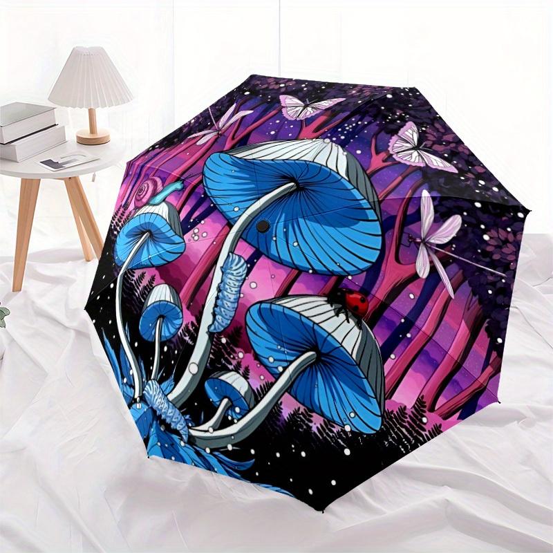 1pc Fantasy Forest Automatic Open/Close, Foldable Compact Umbrella with 8-Rib Shaft, Perfect Gift For Men And Women, Casual Style, Vibrant M
