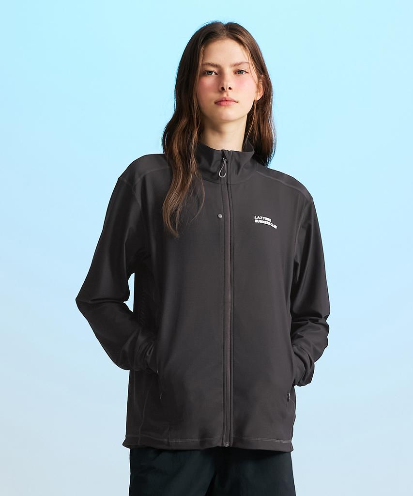 Leijibi Tech Flow Hydro Stand Neck Loose Fit Zip-Up Rash Guard M Charcoal