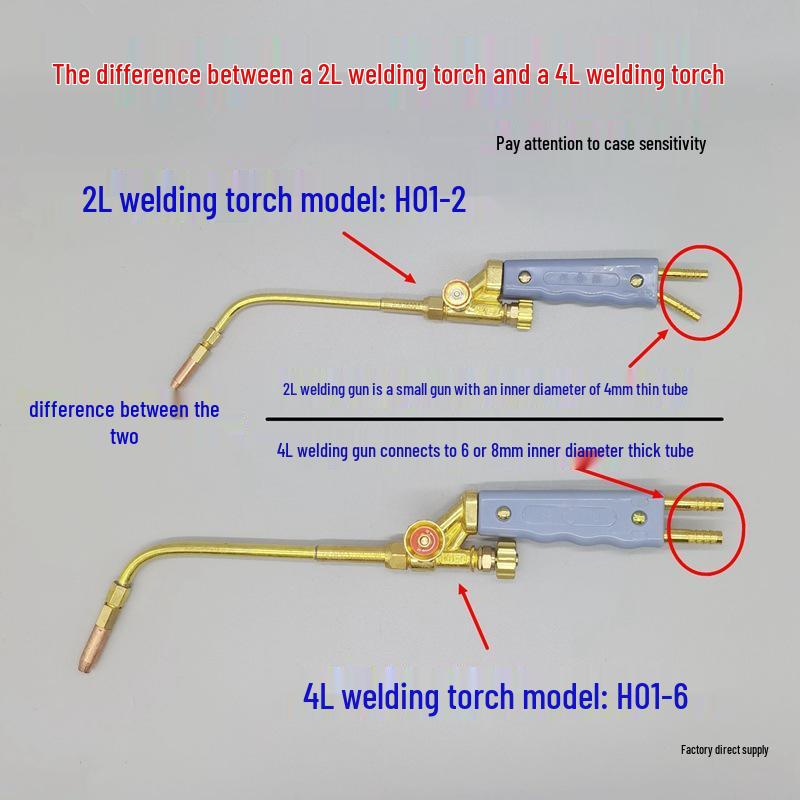 2L All-Copper Dual-Purpose Welding and Cutting Torch, Compatible with Butane, Small Nozzle, Includes Lighter.