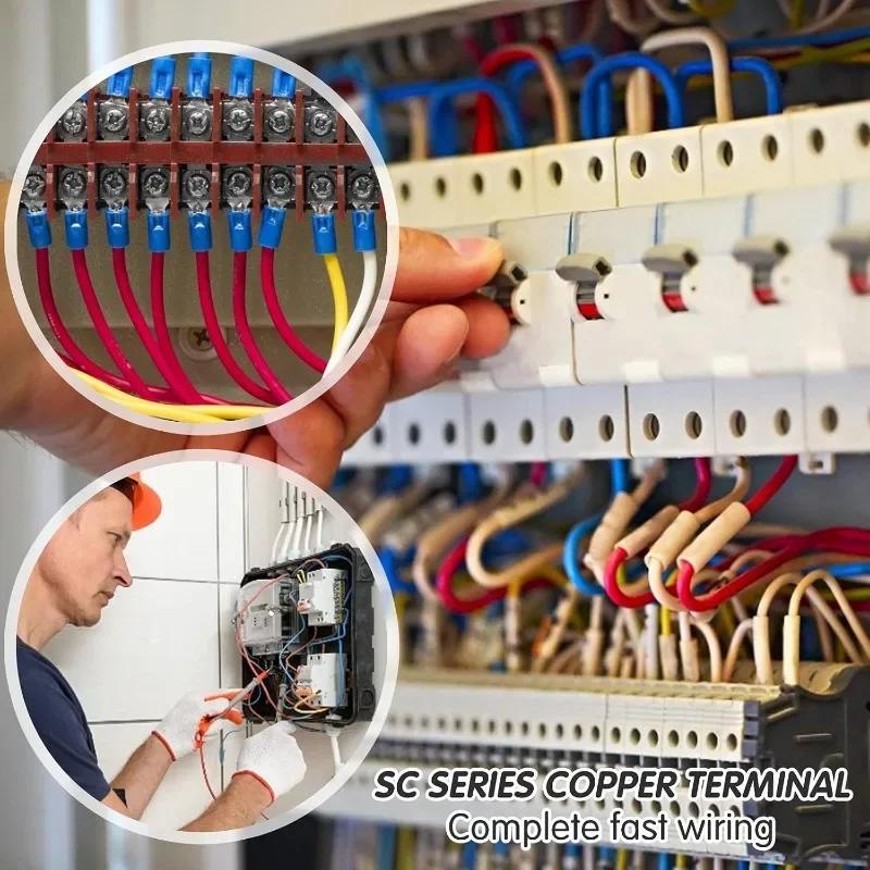 320/box Copper Ring Fork Terminals Kit O/Y Type Brass Non Insulated Electrical Connectors Crimp Spade Cable Wire Assortment Set