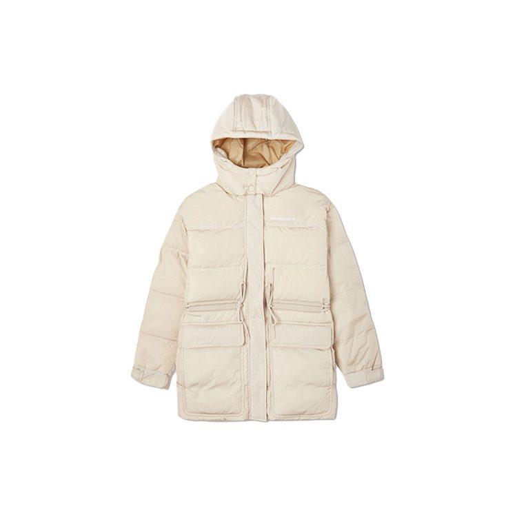 Converse Down Jackets Women's Light Gray Hooded Moderate Other 10021994-A02