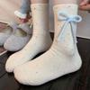 Bows Women's Socks - Autumn/Winter Ideas of Thickened Cotton Socks for Women, Cute Ankle-length Socks, Warm Woolen Pile-up Socks