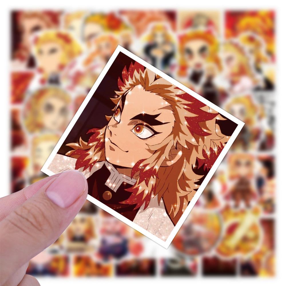 10/30/50pcs Demon Slayer Rengoku Kyoujurou Cartoon Stickers DIY Motorcycle Suitcase Helmet Cool Anime Waterproof Sticker Kid Toy