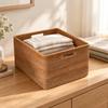 Rectangular Rattan Storage Basket with Handles Sturdy Handwoven