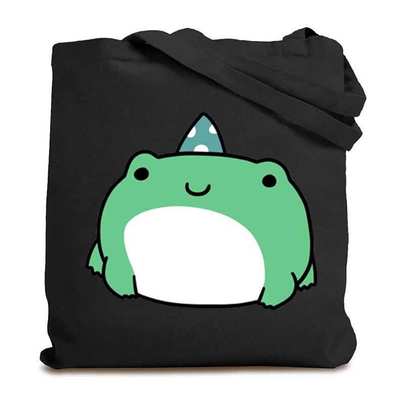 Frog creative printing new shoulder bag leisure student large capacity tote bag