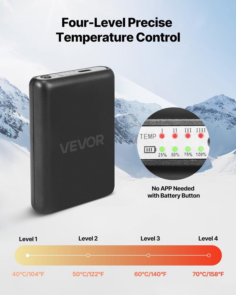 Heated Socks, 6000mAh Battery Powered, Rechargeable Heating Socks with 4 Heating Levels, Electric Heated Sock with APP Control for Men Women, Foot