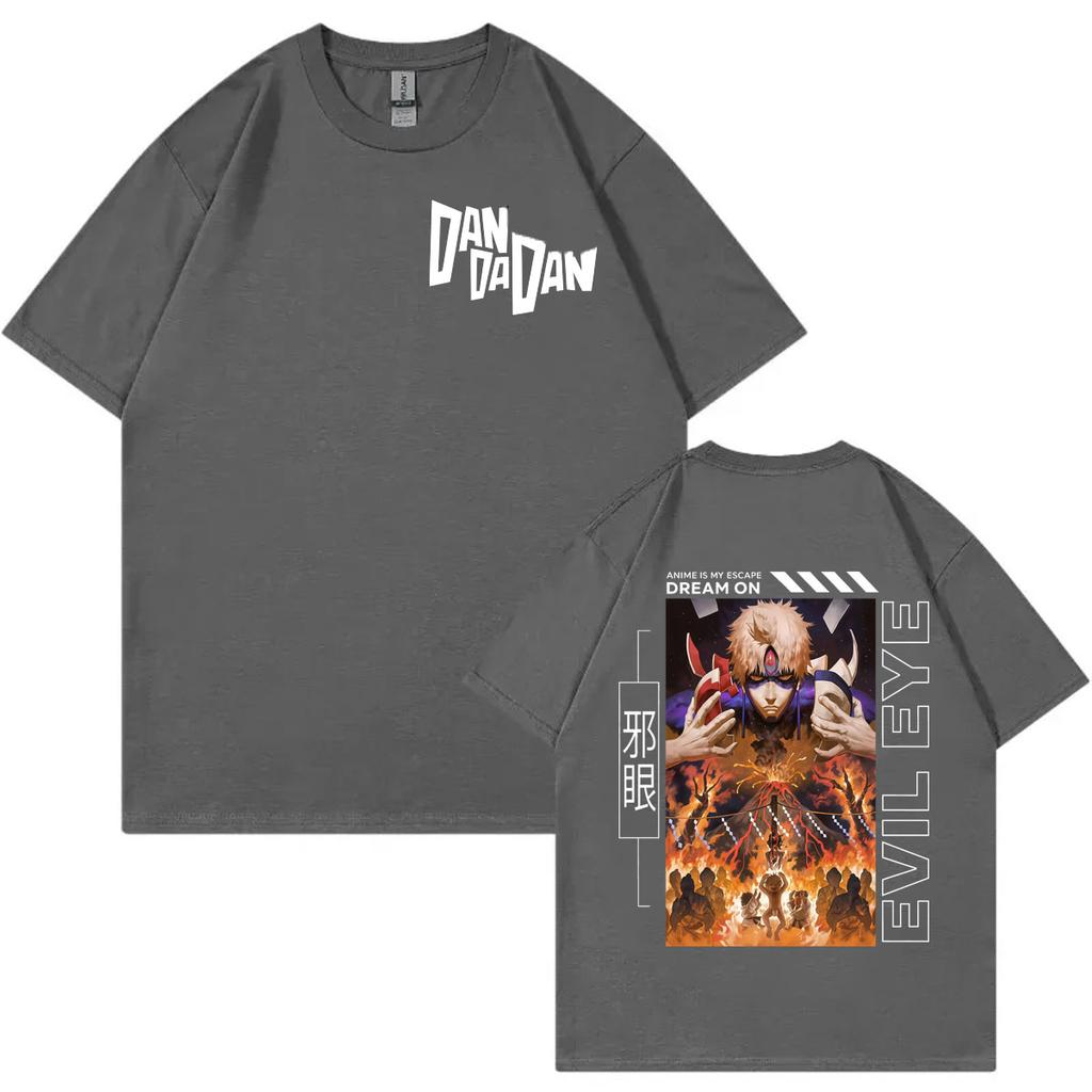 Japanese Anime Dandadan Evil Eye Graphic T Shirts Gothic Fashion Vintage Short Sleeve Tshirt Men Women Casual Oversized T Shirt