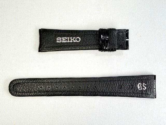 DEG8AW SEIKO Grand Seiko 18mm Leather for and other models Strap, Crocodile, Black, SBGF00E/ 8J55-0AA0