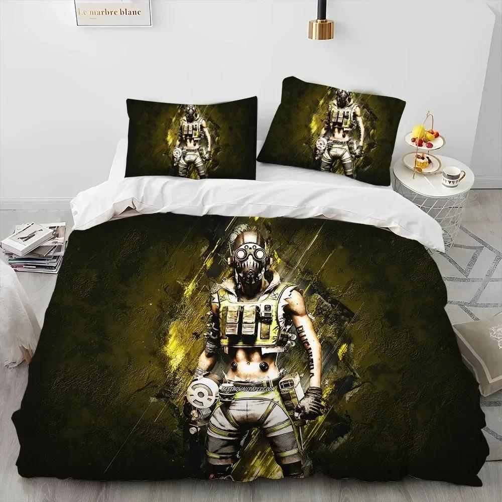 A-Apex Legends Game Gamer Cartoon Comforter Printed Duvet Cover Pillowcase Bedding Set Linen Sheet Quilt Cover Queen King Size
