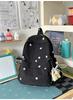 Schoolbag new solid color schoolbag female college student cute embroidery large capacity computer backpack lightweight junior high school schoolbag