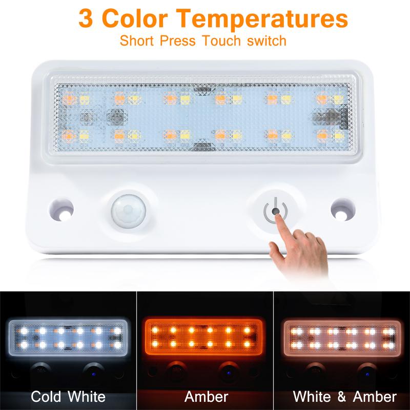 3 Colors Awning Proch Light Interior Wall Universal 12V IP67 Waterproof Marine Caravan Camper Trailer Exterior Camping Bar Lamp