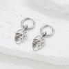Versatile 18K Gold Palm Leaf Pattern Stainless Steel Drop Earrings