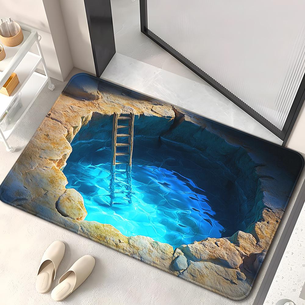 3D Optical Illusion Doormat, Suitable for Living Room, Bedroom, and Entryway Non-Slip Yoga Mat, Camping and Picnic Use