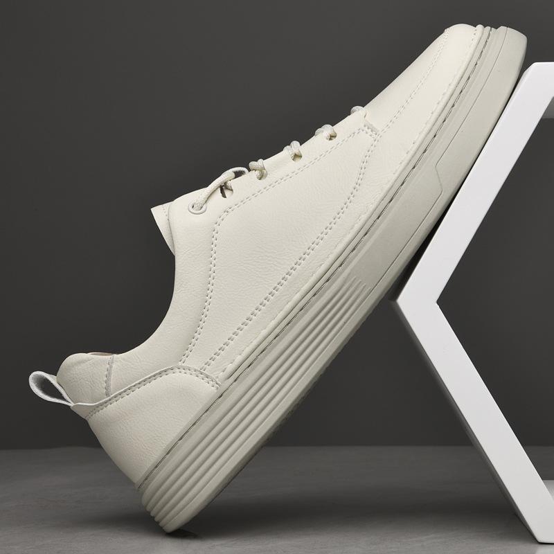 Men's shoes 2025 summer new youth leather waterproof little white board shoes British style Korean version platform casual shoes tide