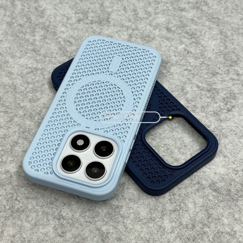 For Xiaomi 17 13 Mi 15 14 Pro Case Magnetic Honeycomb Hole Heat Dissipation PC Skin Feel Cover Fingerprint-Resistant Bumper