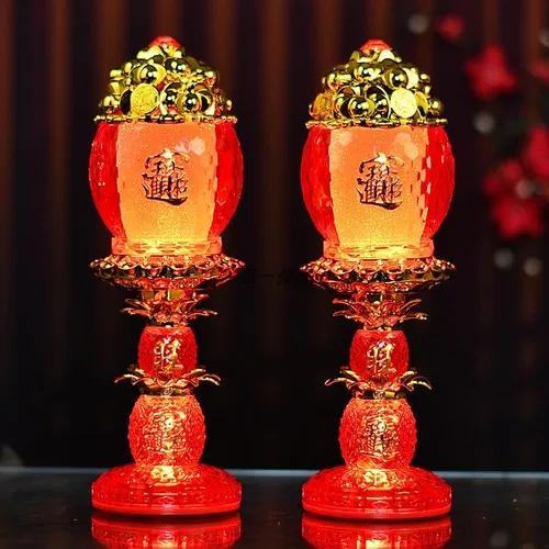 Gott des Reichtums Lampe Elektrischer Kerzenständer Zubehör Buddha LED-Licht Ewige Kerzenlampe Rauchfrei Haushalt Darbringungen an Buddha machen