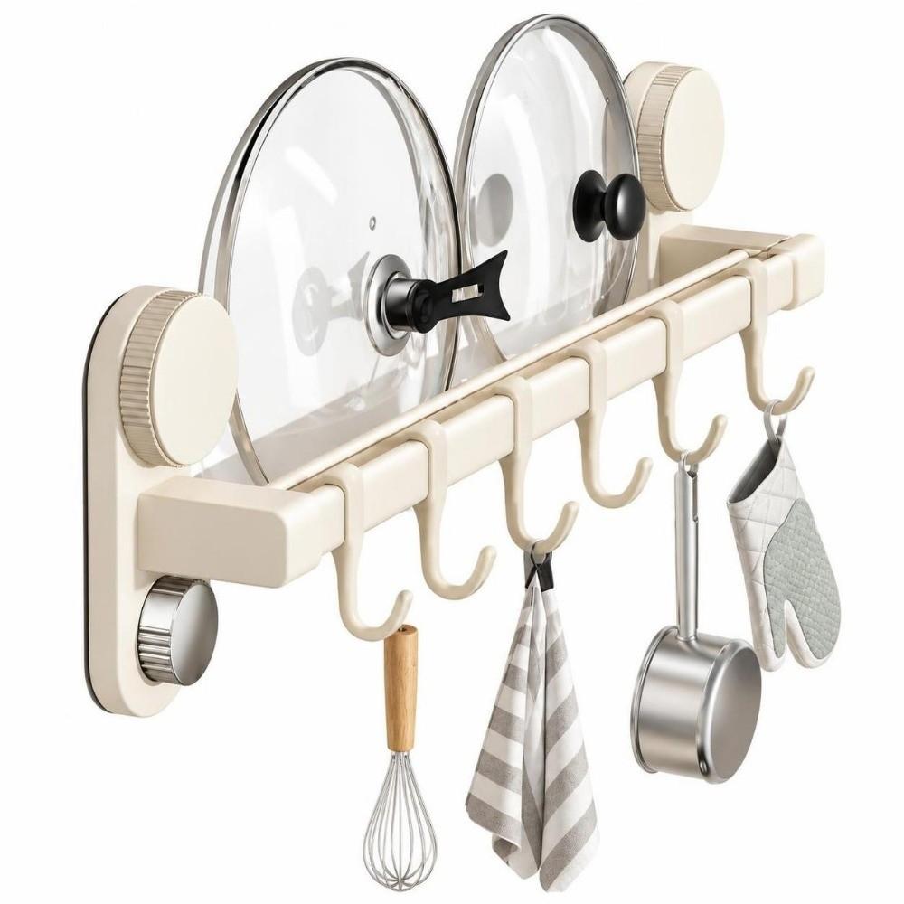 No Drill Kitchen Utensil Hanger Removable Wall-Mounted Hanging Rod Bedroom